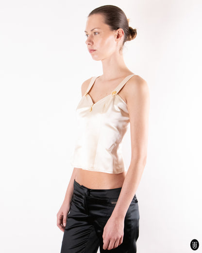 00's Valentino Creamy Wool and Silk Top M