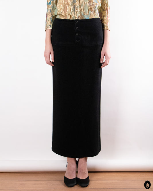 90's Yohji Yamamoto Wool Maxi Pencil Skirt S