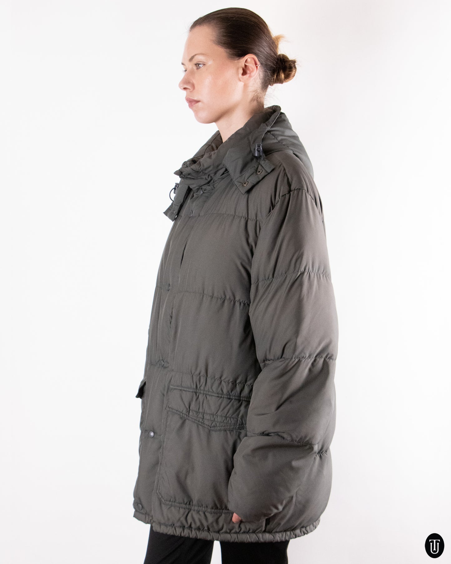 00's Moncler Dark Taupe Duvet Jacket L