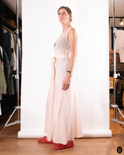 1940's Pink Silk Slip Dress M