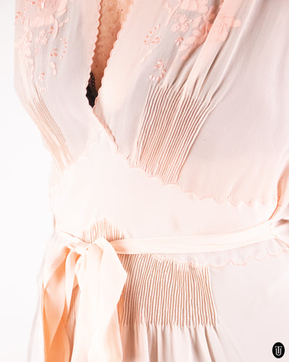 1940's Pink Silk Slip Dress M