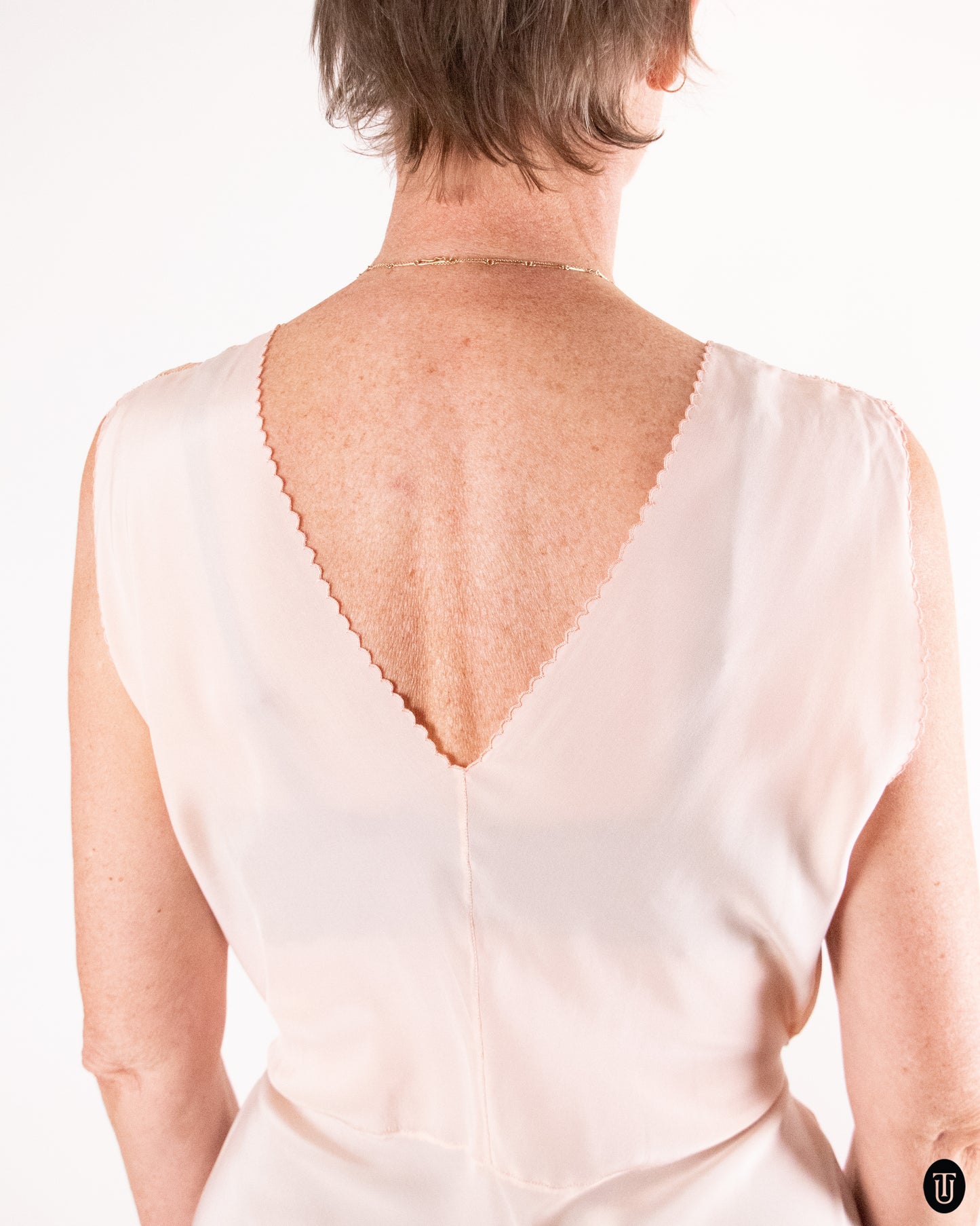 1940's Pink Silk Slip Dress M