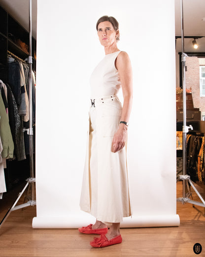 00's Kenzo White Cotton Wrap Dress M
