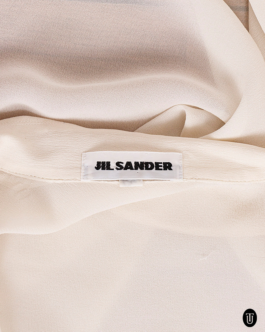 1990s Jil Sander White Sheer Silk Crepe Blouse S