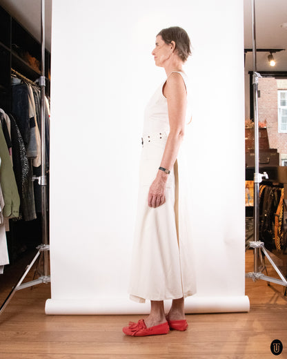 00's Kenzo White Cotton Wrap Dress M
