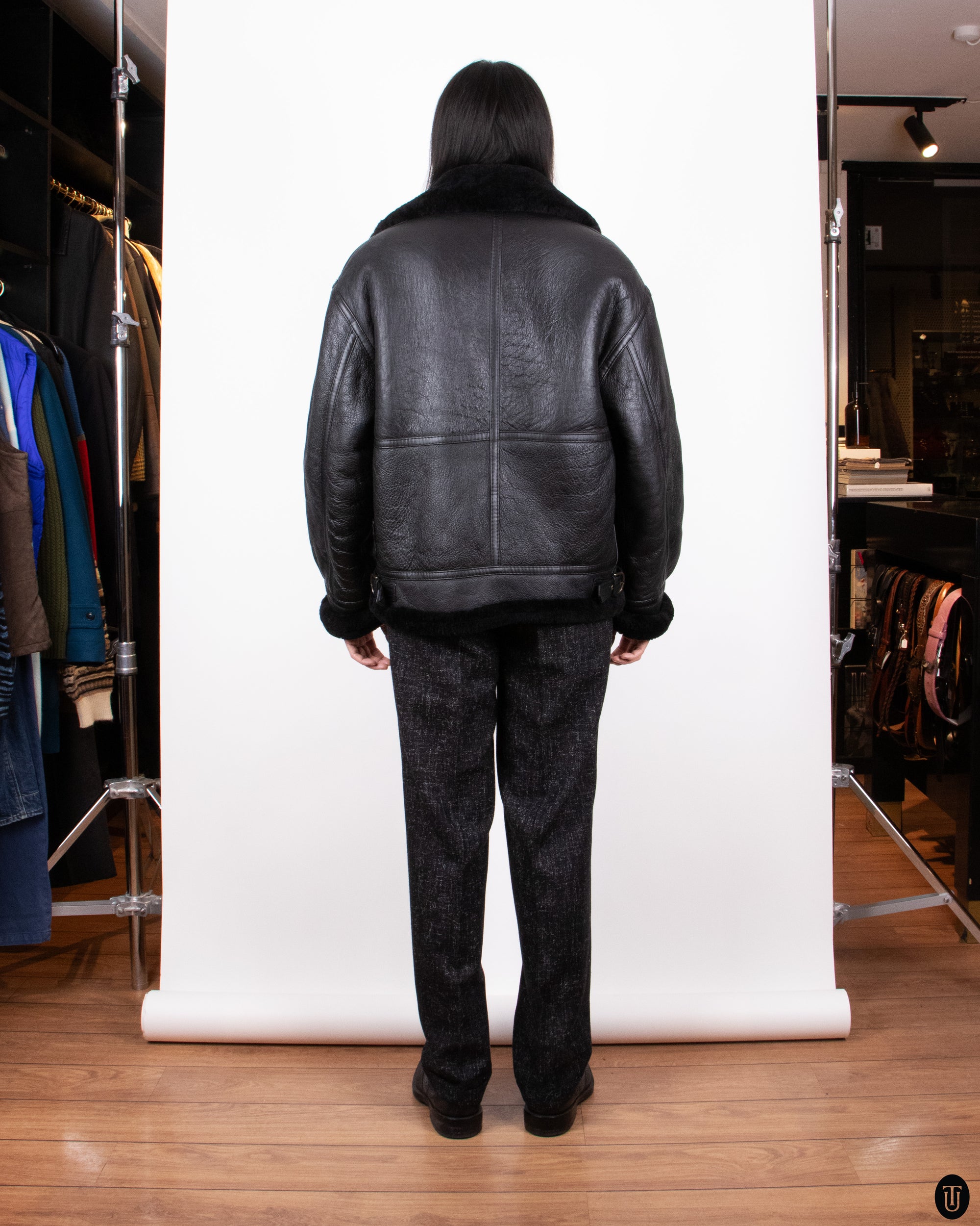 80s Shearling Air Force Leather Jacket L