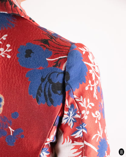 00's Rochas Tailored Cotton Floral Coat M