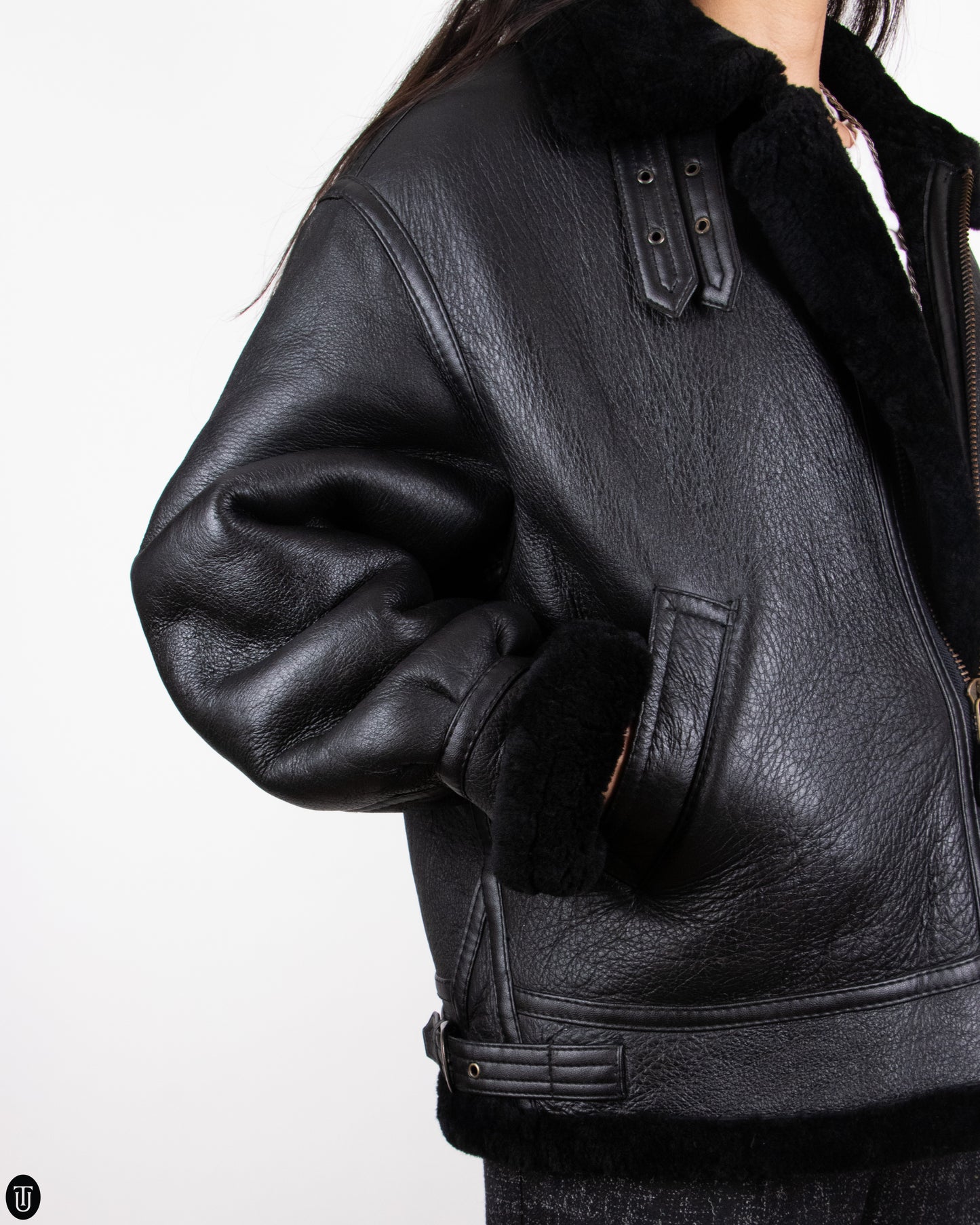 80's Shearling Air Force Leather Jacket L