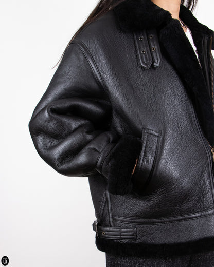 80's Shearling Air Force Leather Jacket L