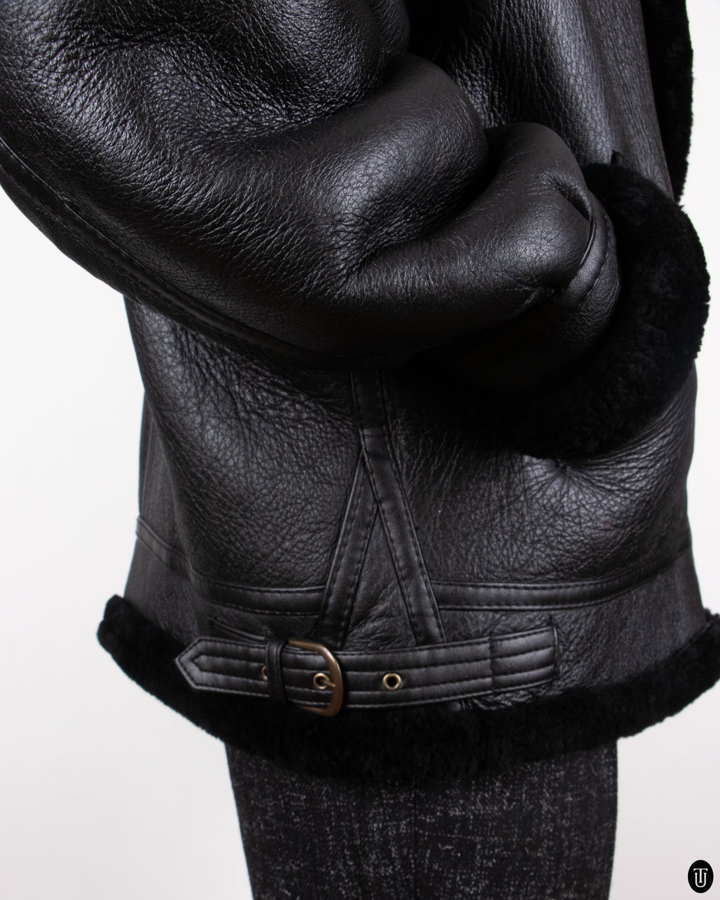 80's Shearling Air Force Leather Jacket L