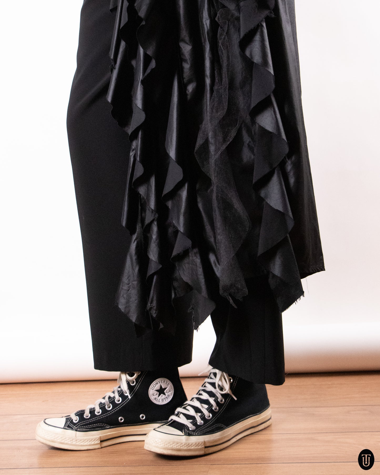 00's Ivan Grundahl Asymmetrical Ruffle Cascade Top S
