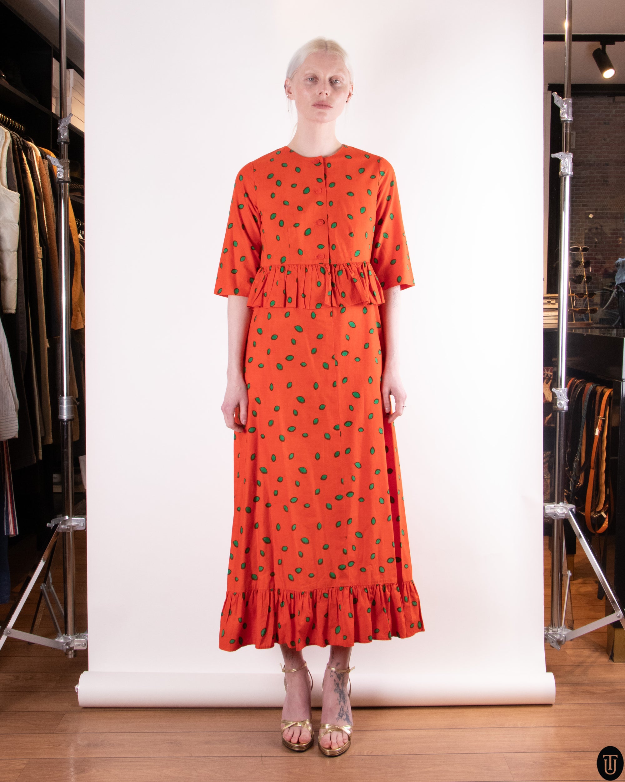 1970's Marimekko Peplum Dress M
