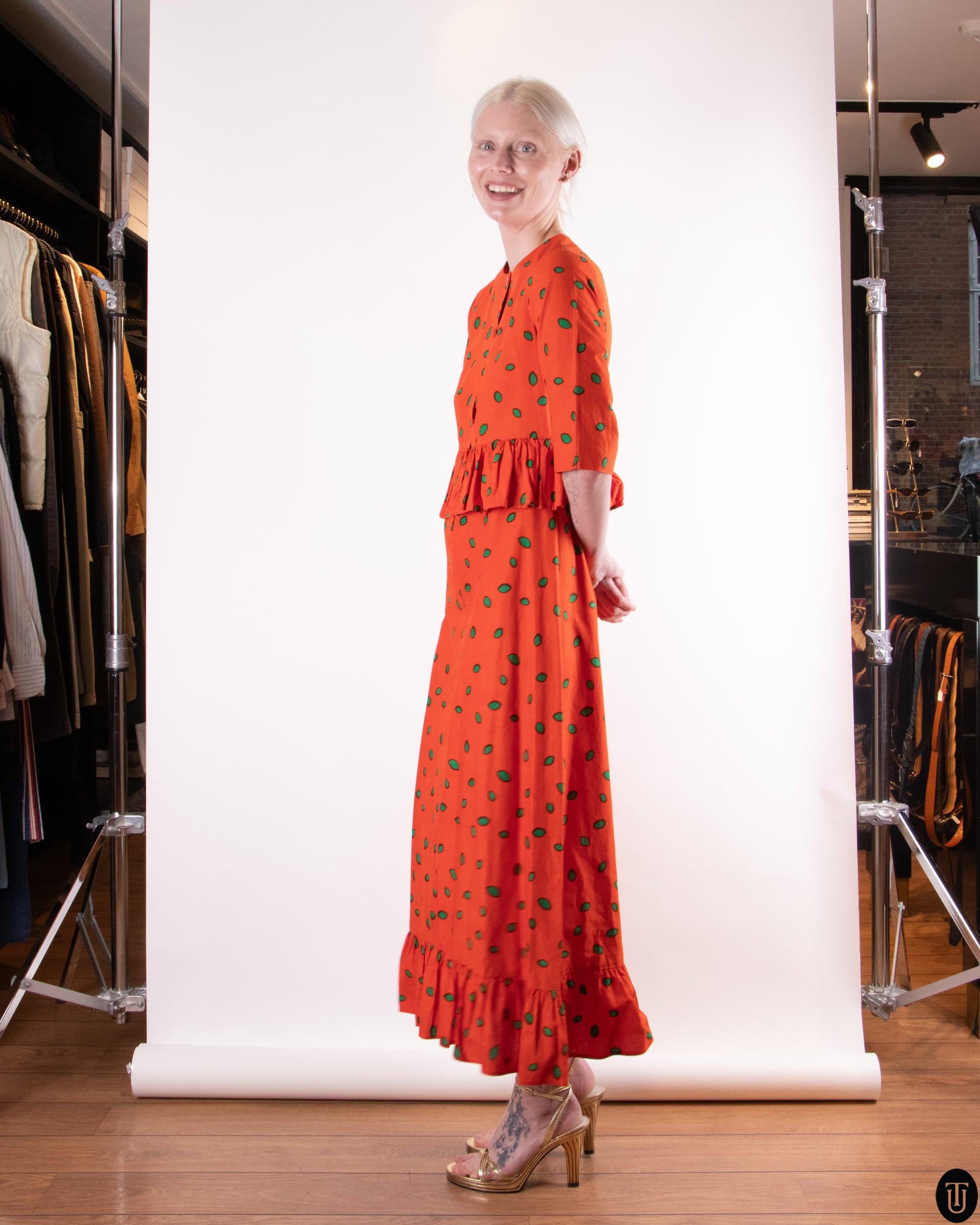 1970's Marimekko Peplum Dress M