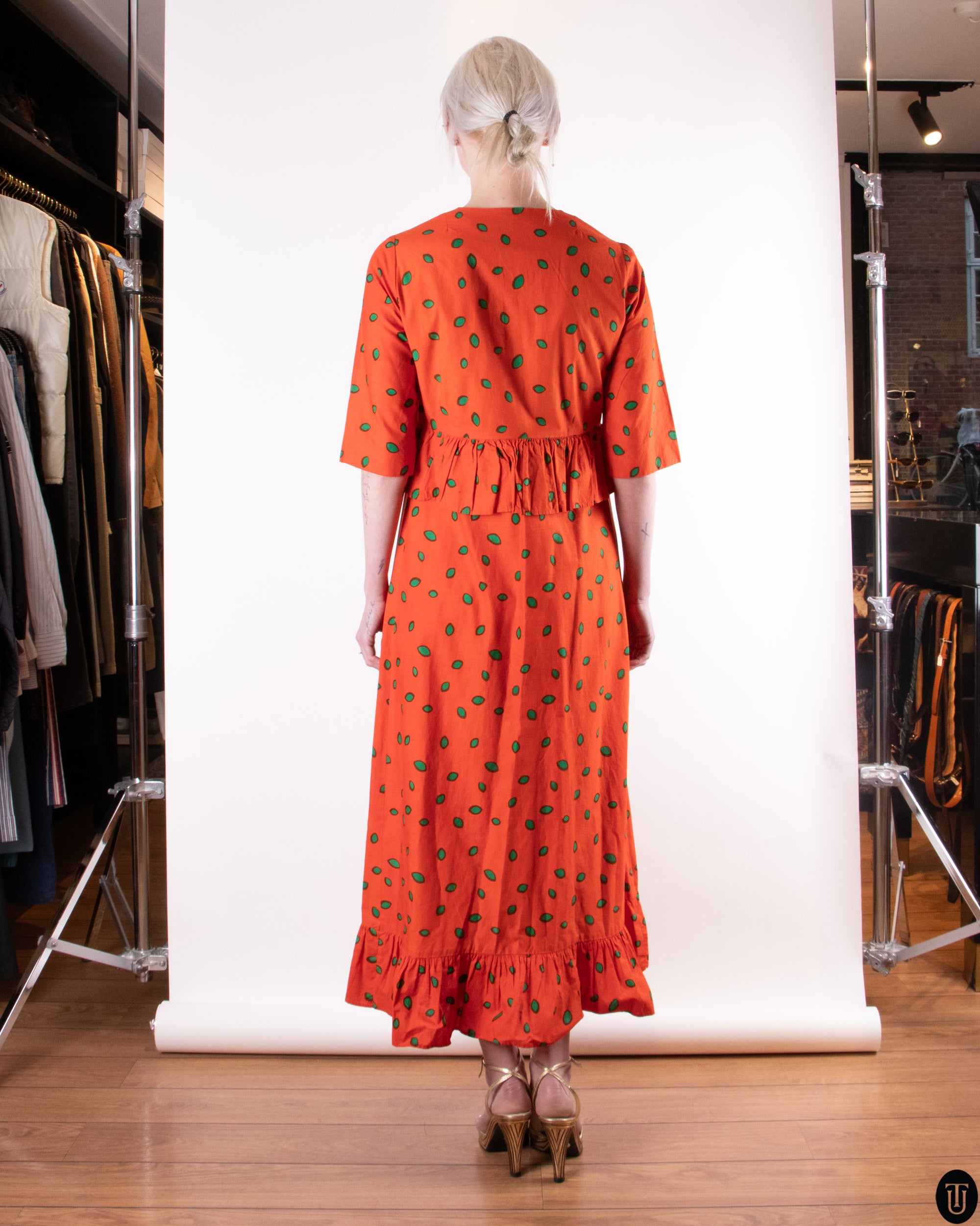 70's Marimekko Peplum Dress M