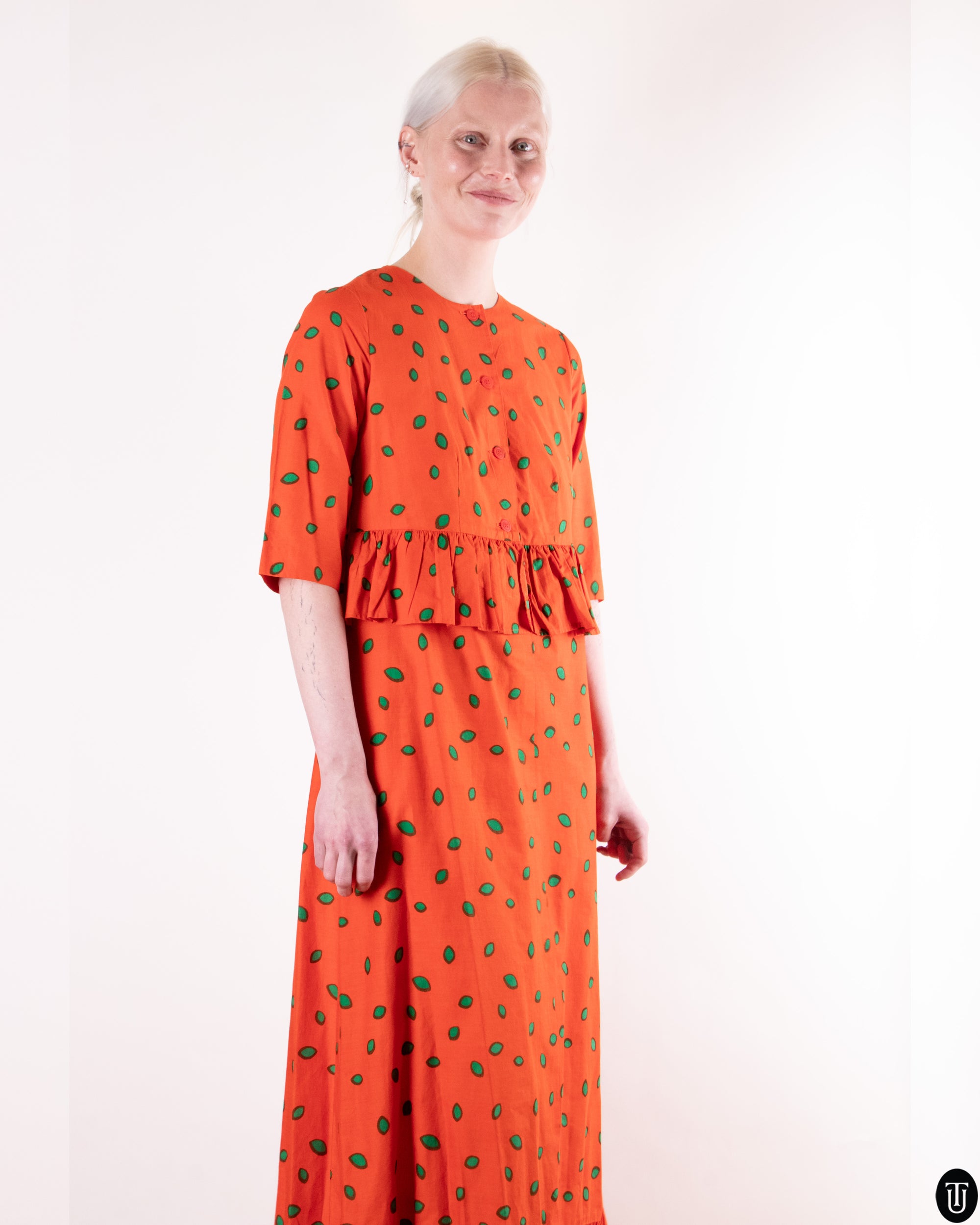 70's Marimekko Peplum Dress M