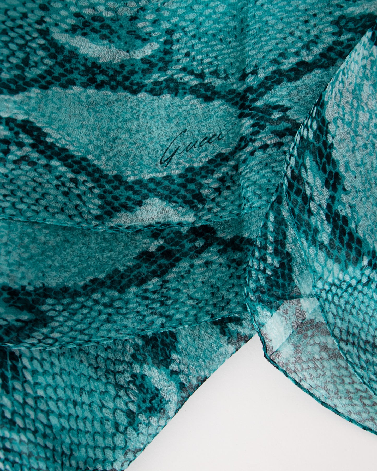 Gucci S/S 2000 Snakeskin Silk Scarf