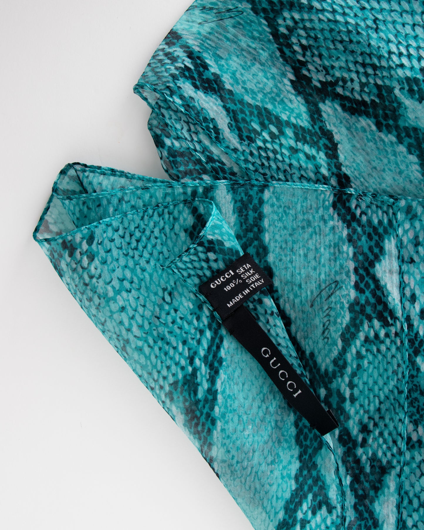 Gucci S/S 2000 Snakeskin Silk Scarf