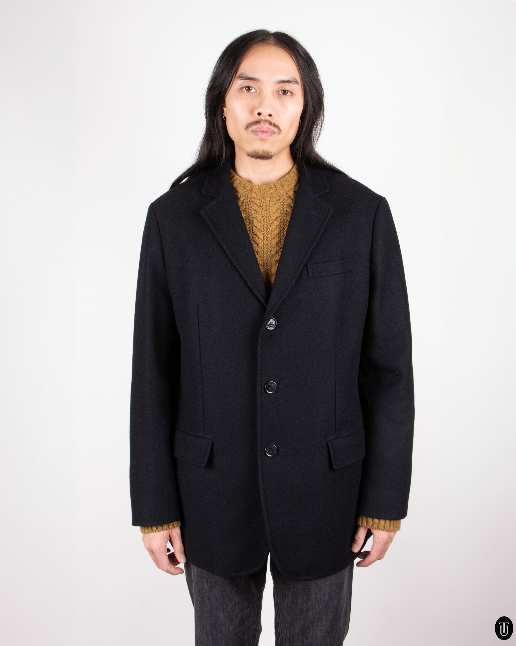00s Burberry Wool Coat XL