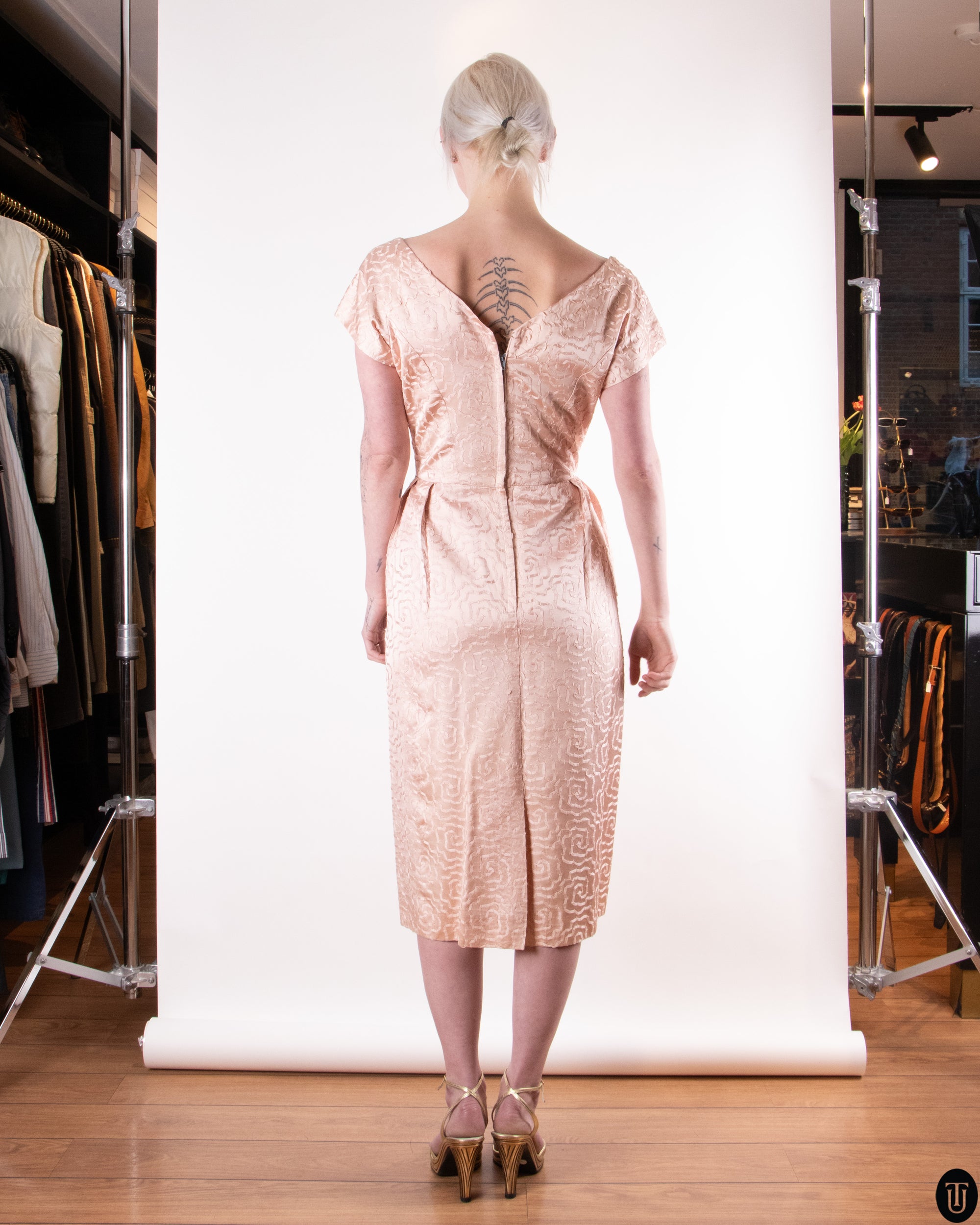50's Emma Domb Silk Dress M