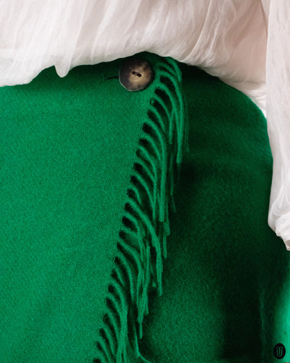 90's Ralph Lauren Green Wool Mini Skirt M