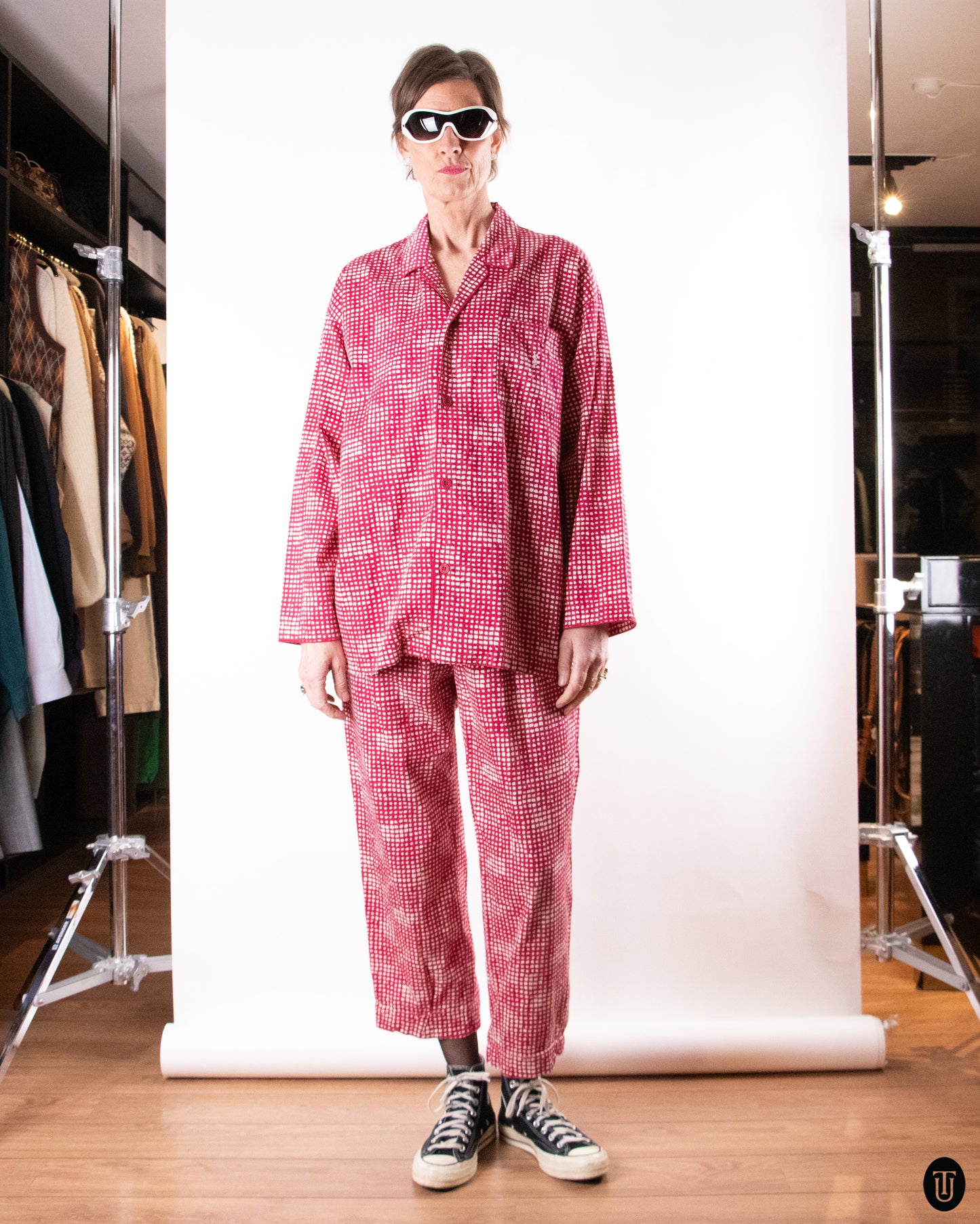 90's Yves Saint Laurent Cotton Pajamas M