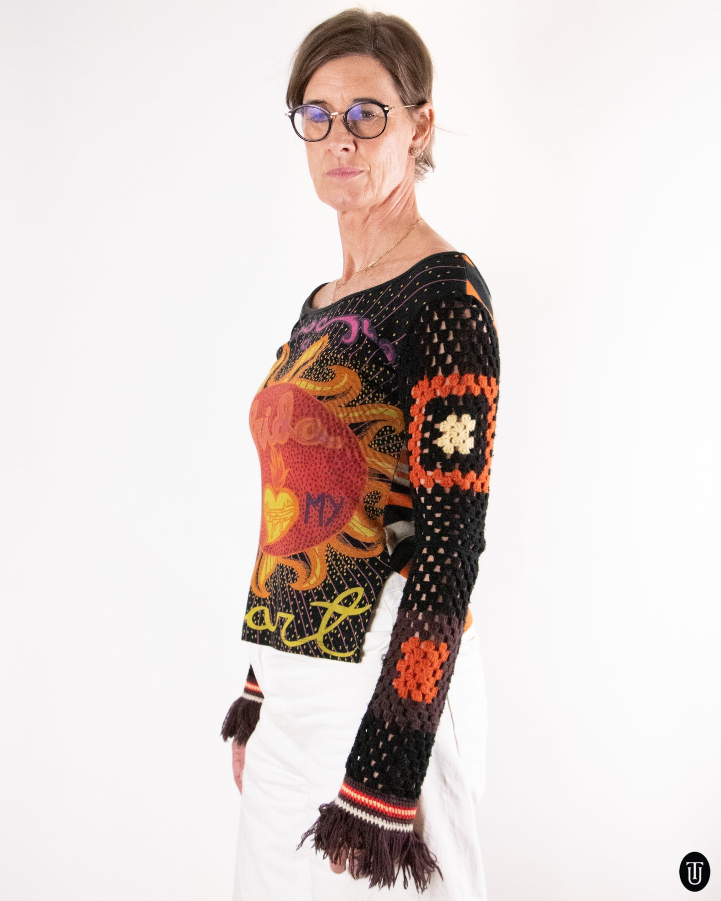 90's Custo Barcelona Cotton-Wool Blend Long Sleeve Top S