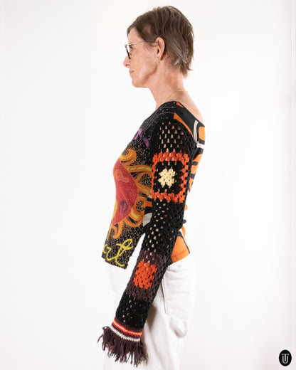 90's Custo Barcelona Cotton-Wool Blend Long Sleeve Top S