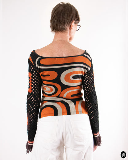 90's Custo Barcelona Cotton-Wool Blend Long Sleeve Top S