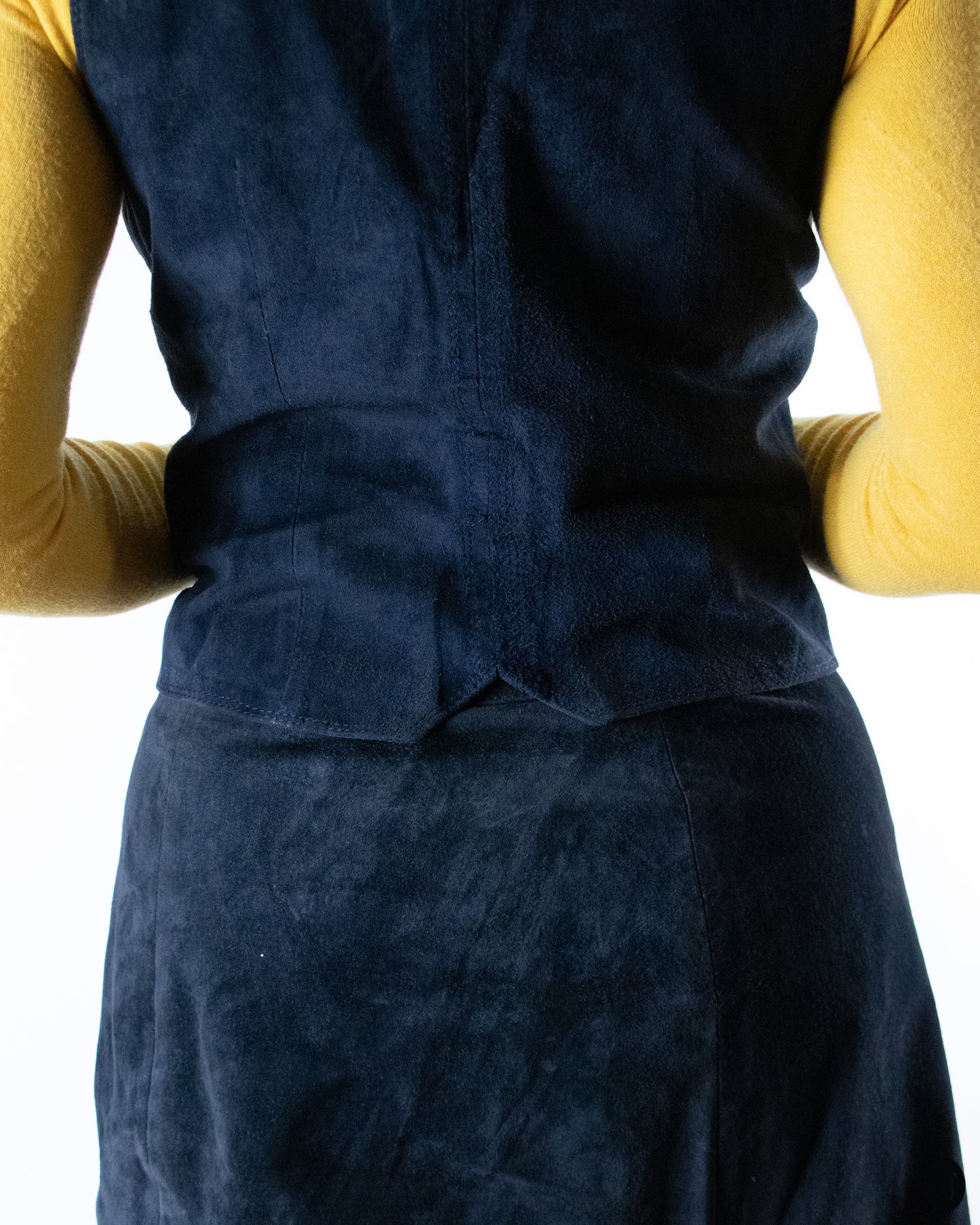 70's Céline Black Suede Two-piece Set M