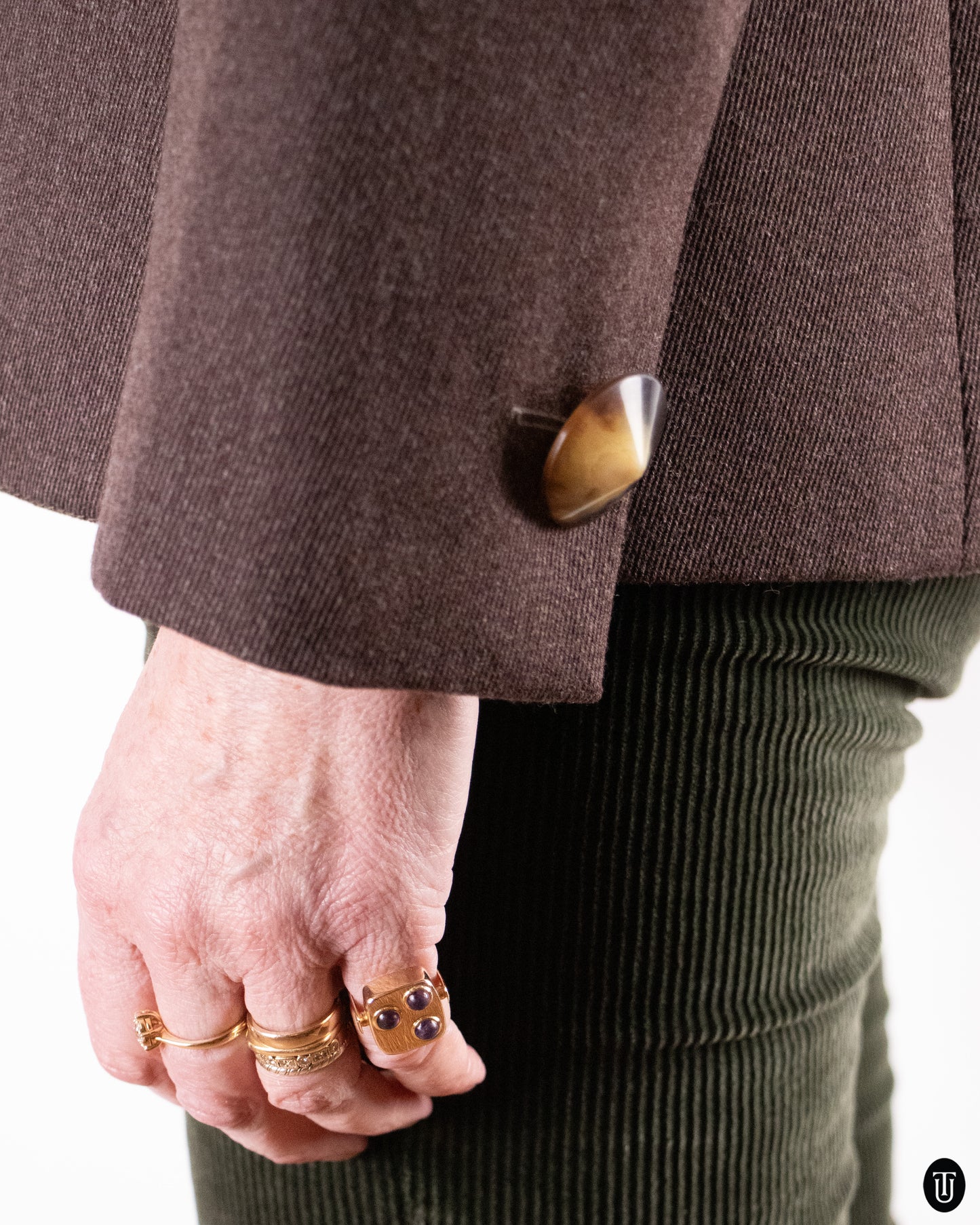 80's Yves Saint Laurent Brown Wool Blazer XL