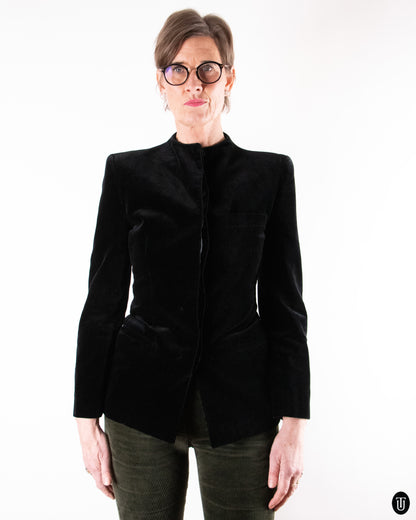 80's Giorgio Armani Black Label Velvet Blazer S