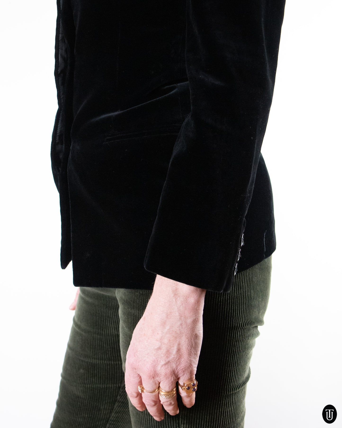 80's Giorgio Armani Black Label Velvet Blazer S