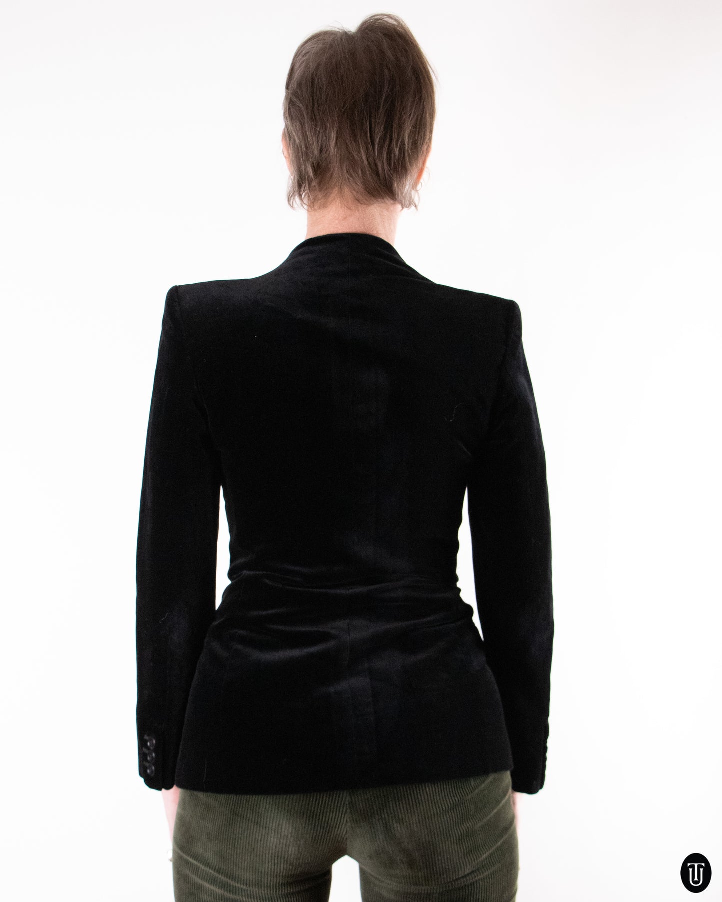 80's Giorgio Armani Black Label Velvet Blazer S