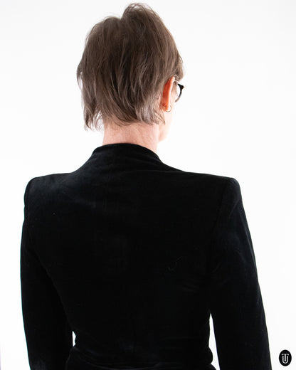 80's Giorgio Armani Black Label Velvet Blazer S