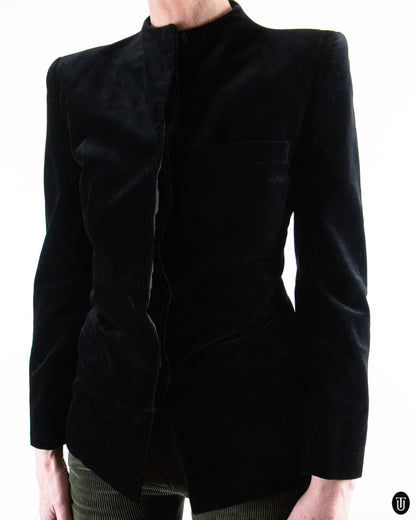 80's Giorgio Armani Black Label Velvet Blazer S