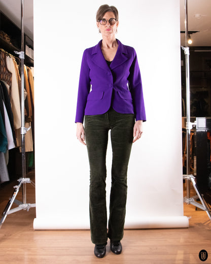 80's Yves Saint Laurent Purple Wool Blazer M