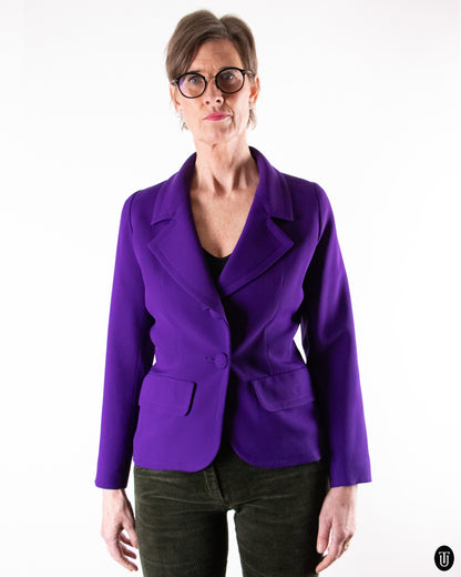 80's Yves Saint Laurent Purple Wool Blazer M