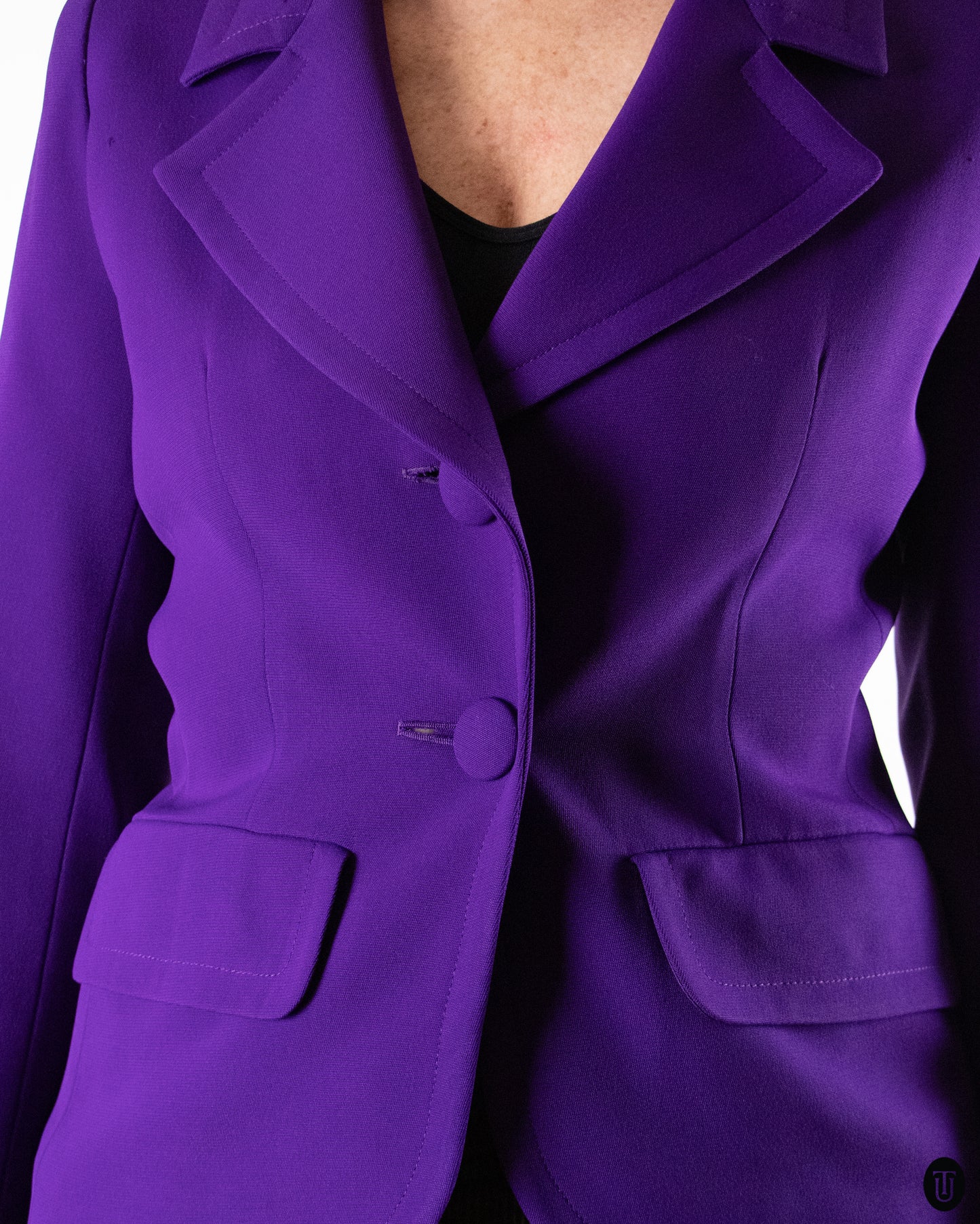 80's Yves Saint Laurent Purple Wool Blazer M