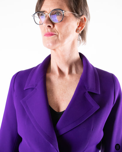 80's Yves Saint Laurent Purple Wool Blazer M
