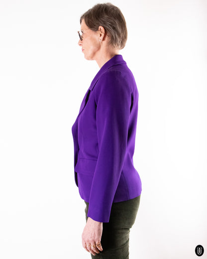 80's Yves Saint Laurent Purple Wool Blazer M