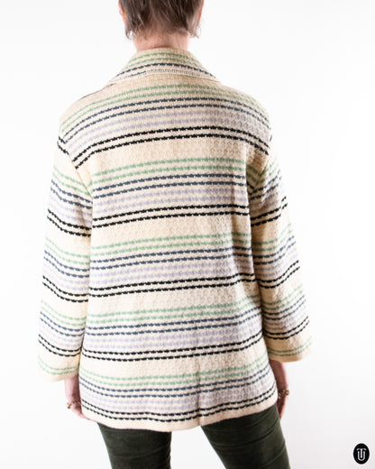 80's Yves Saint Laurent Striped Wool Jacket M