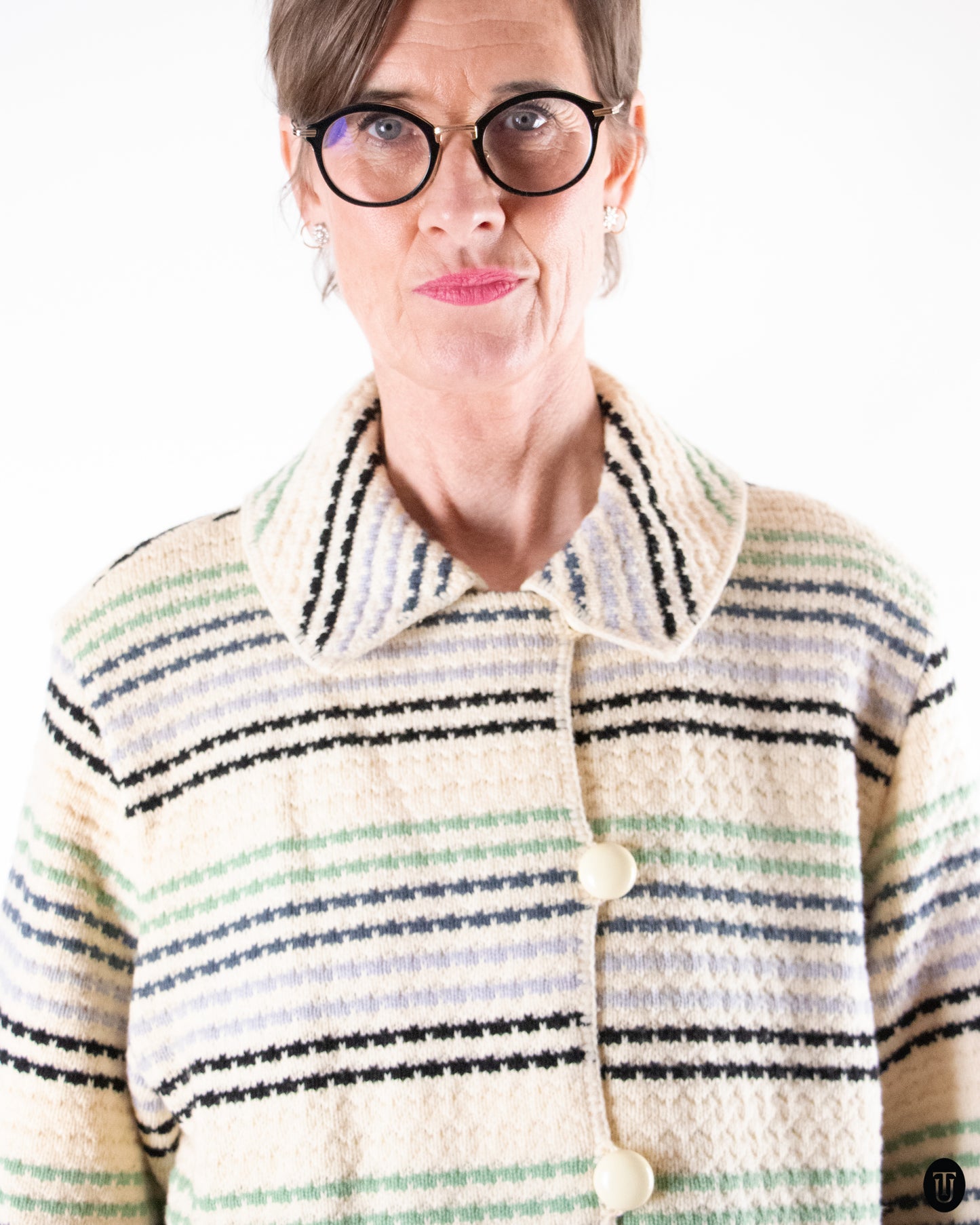 80's Yves Saint Laurent Striped Wool Jacket M