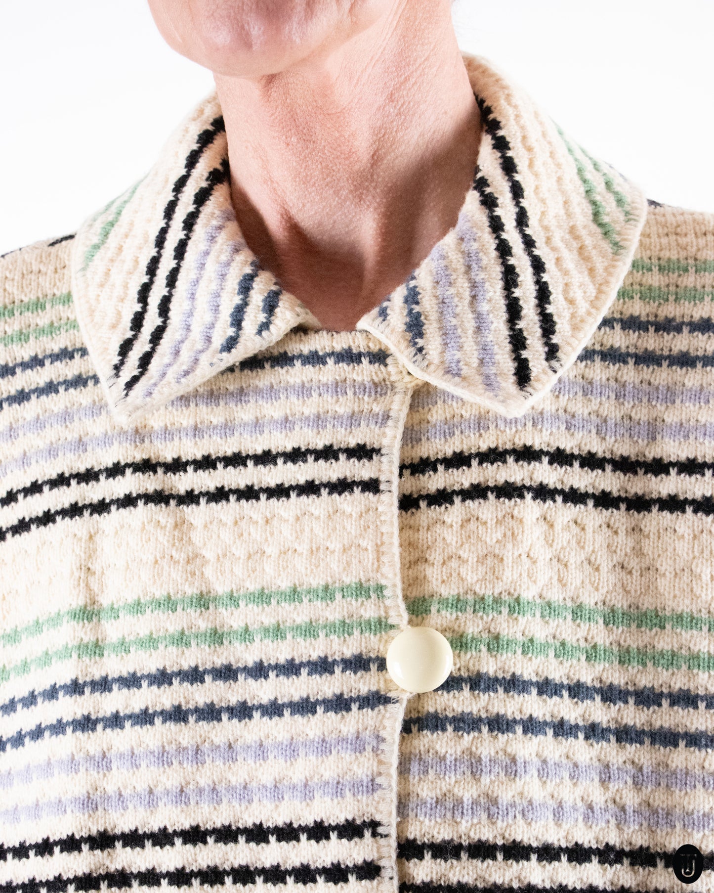 80's Yves Saint Laurent Striped Wool Jacket M