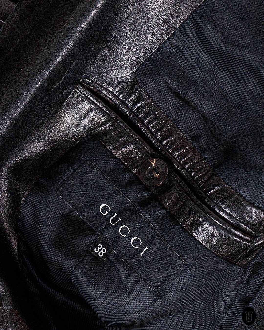 1990s Gucci by Tom Ford Black Leather Jacket S