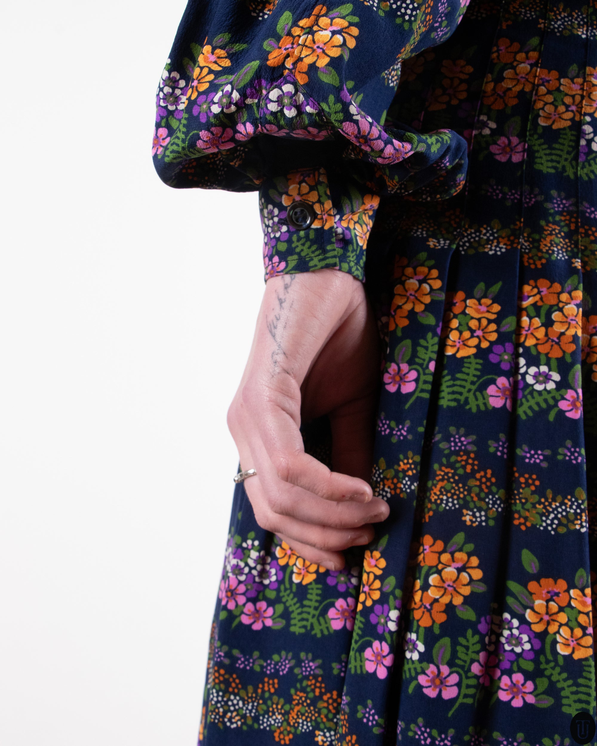 70s Yves Saint Laurent Silk Skirt Set S
