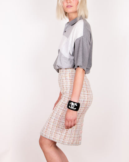 Chanel 2000s Multi-Colored Bouclé Pencil Skirt M