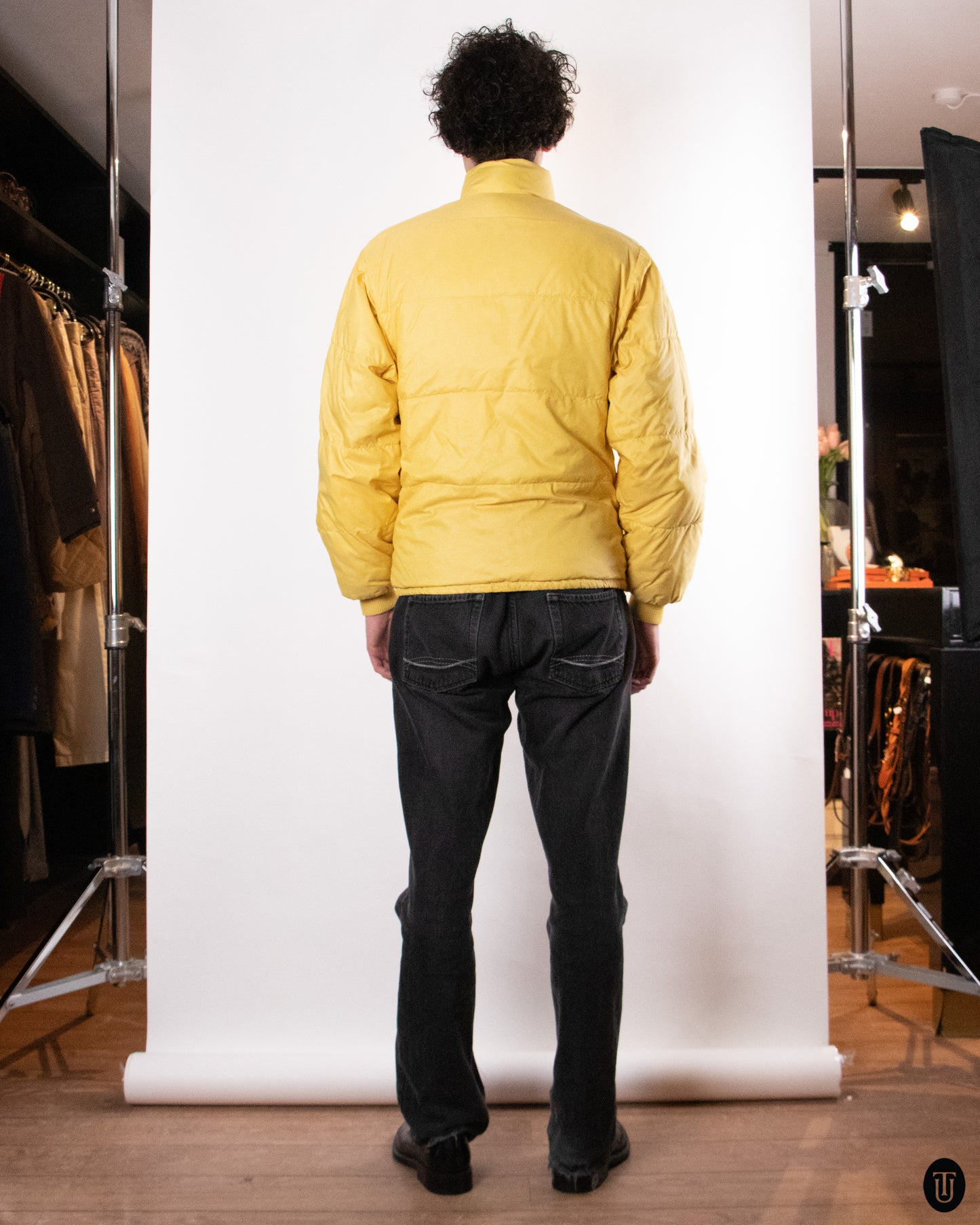 80's Moncler Yellow Puffer Jacket L