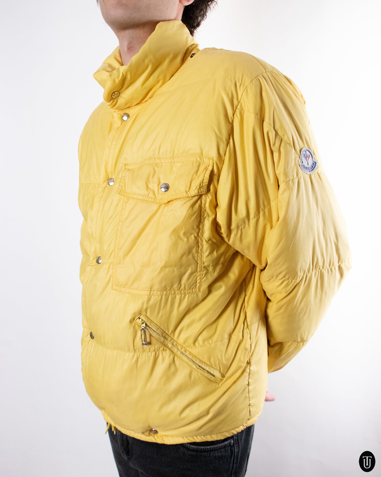 80's Moncler Yellow Puffer Jacket L