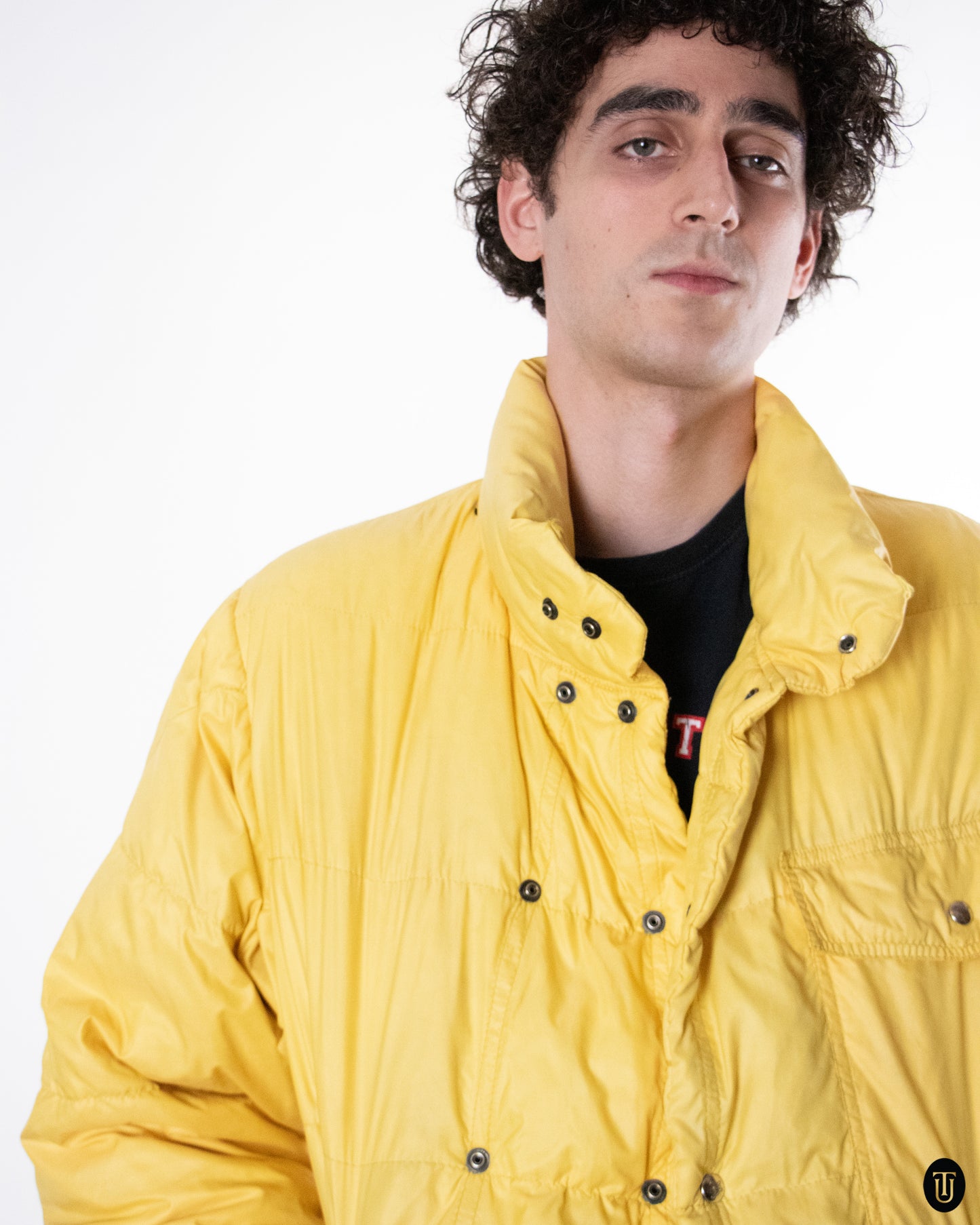 80's Moncler Yellow Puffer Jacket L