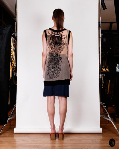 1990s Jean Paul Gaultier Mesh Tattoo Dress M